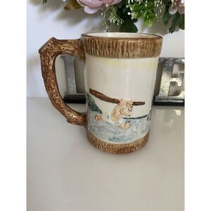 Bearin Down 1947 Imperial Porcelain Zanesville Ohio Pottery Handpainted Mug Rare